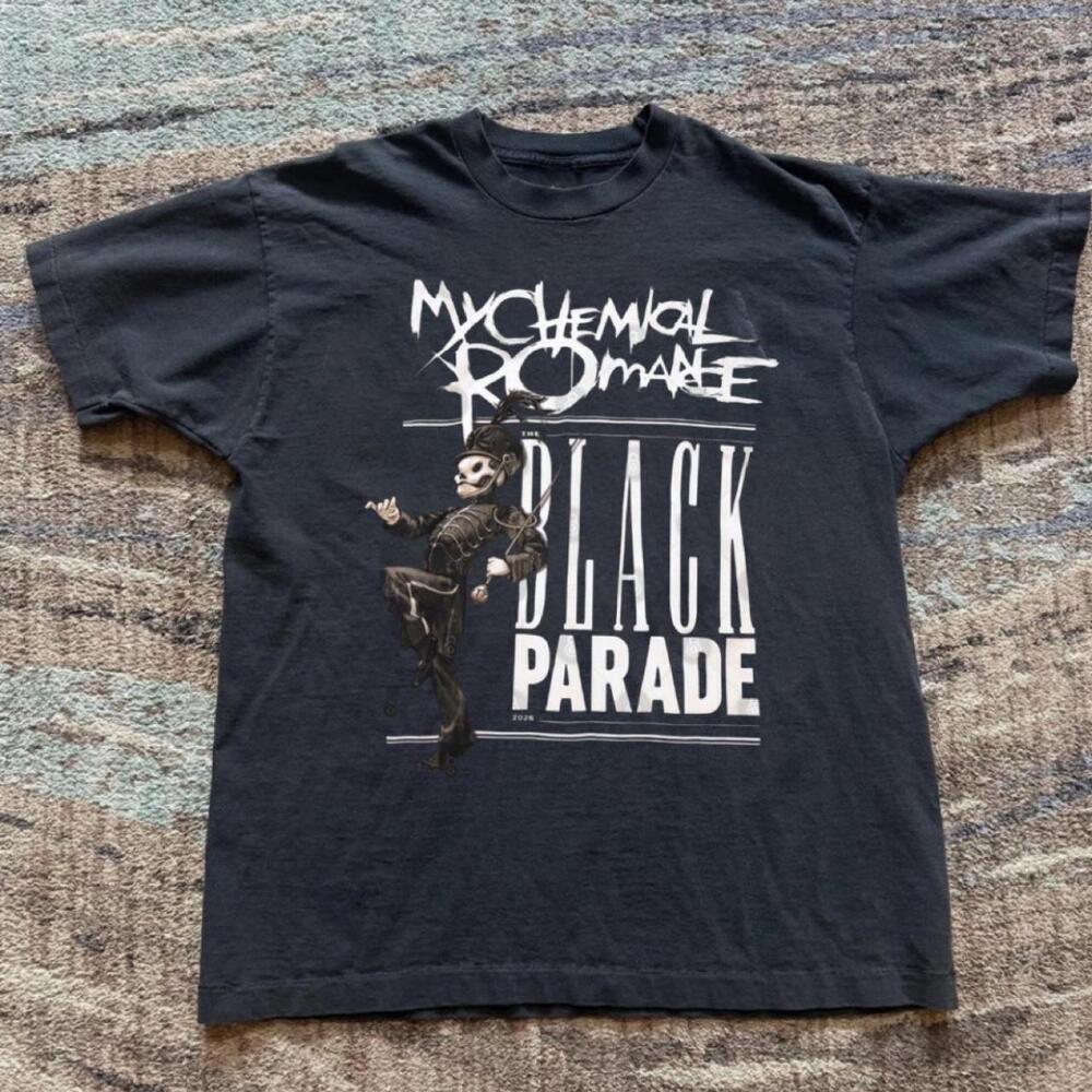 My Chemical Romance Parade Band Tee With Graphic T-Shirt Of A Skeleton Dancing